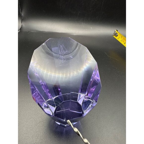 Olga Cassini Purple Faceted Crystal Paperweight 2.5 Inches - Picture 8 of 9